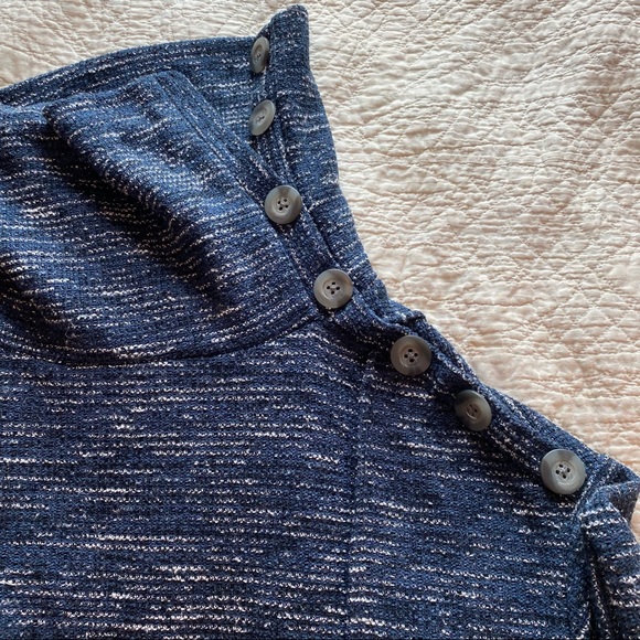 Lee Fold-over High Neck Marbled Navy Sweater - Picture 9 of 10